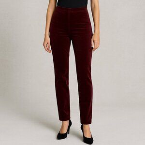 Theory Maroon Velvet Pants Size 2 – Excellent Condition